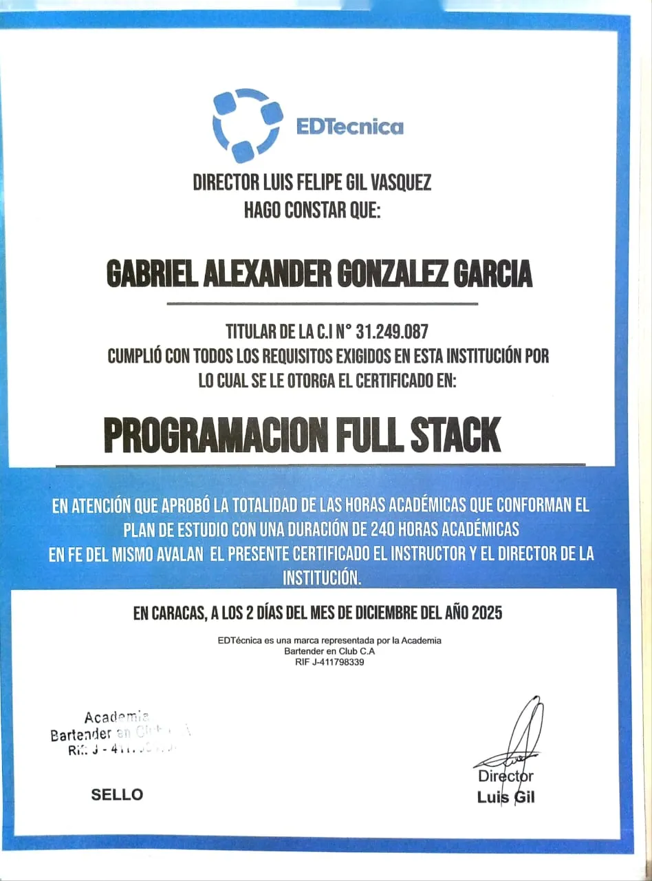Full Stack Developer Certificate